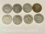 8 US Silver Dollars 1970s