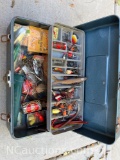 Vintage Tackle Box with Lures sinkers Spinners Herring hook ups Ect