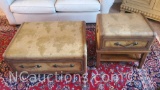 Unique world map trunk/coffee table with matching end table