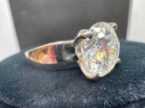 Silver 925 Moissanite Diamond Ring 6.24 Grams Size 8
