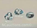 3 Topaz Gemstones Assorted Cuts 2.49ct Total