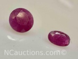 Pair of Ruby Gemstones Brilliant and Oval Cut 1.1ct Total