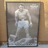Framed black/white poster Muhammad Ali vs. Sonny Liston