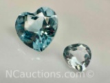 Pair of Heart Cut Topaz Gemstones 3.19ct Total
