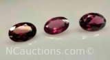 3 Oval Cut Garnet gemstones 2.5ct Total