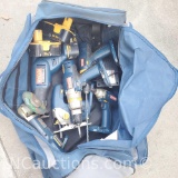 18 V Ryobi cordless kit sawzall 4.5in grinder drill impact light jigsaw 2 batteries charger in bag