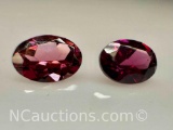 Pair of Oval Cut Garnet Gemstones 1.8ct total
