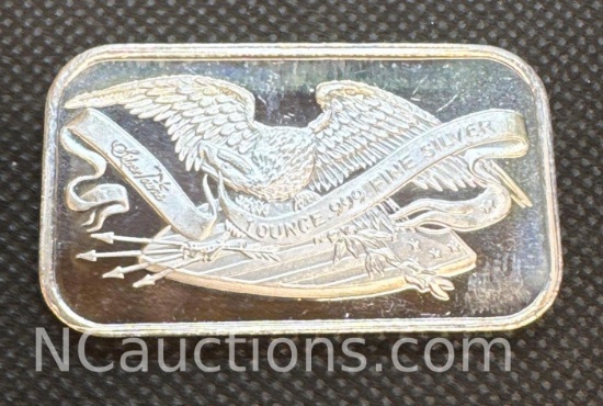 SilverTowne 1 Troy Oz .999 Fine Silver Eagle Bullion Bar