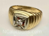 14k Gold Diamond Ring Sz.11 10.5g Total