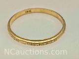14k Gold Band Ring