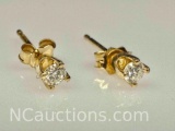 14k Gold Sapphire Earrings .44g