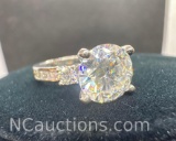 925 Silver Moissanite Diamond Ring 3.41 Grams Size 5.5