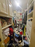 Master bedroom walk in closet contents