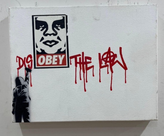 SMALL PAINTING - STYLE OF BANKSY