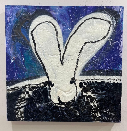 BAD BUNNY SMOKING - ORIGINAL PAINTING BY SALAZAR
