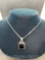 Sterling Silver Necklace Chain With Black Onyx Pendant 6.10 Grams