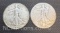 2 Walking Liberty Half Dollars 24.27 Grams