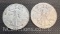 2 Walking Liberty 90% Silver Half Dollars 24.57 Grams