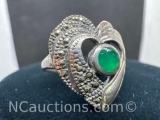 Sterling Silver Heart Ring 4.68 Grams Size 7.5
