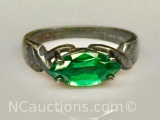 Sterling Silver Emerald Ring Sz.7 4g Total