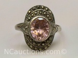 925 Sterling Silver Tourmaline Ring Sz.8 6g Total