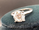 Sterling Silver Diamond Moissanite Ring 2.85 Grams Size 7.5