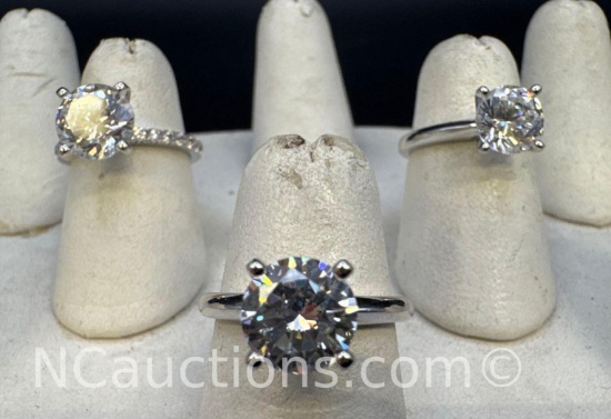 3 Sterling Silver Rings 9.32 Grams