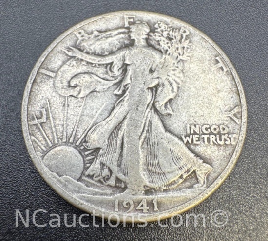 1941 Walking Liberty 90% Silver Half Dollar Coin 12.24 Grams
