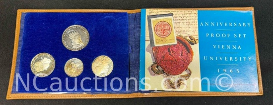 1965 Vienna University Anniversary Proof Set Silver coins