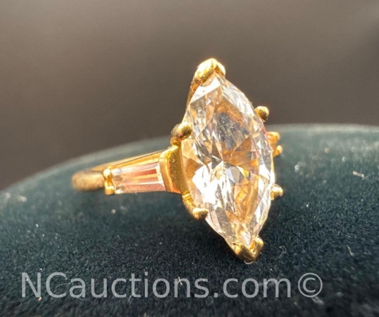 14k Gold White Citrine Ring 4.26Grams Size 7