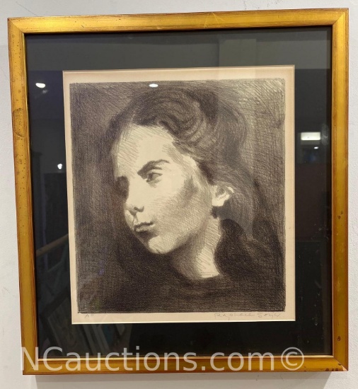 Raphael Soyer - ANTIQUE HAND SIGNED AND FRAMED Print