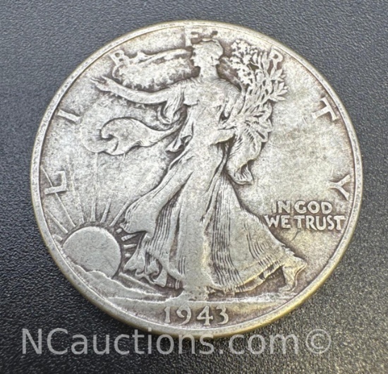 1943 Walking Liberty 90% Silver Half Dollar 12.39 Grams