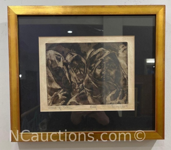 Framed Art Woman of Delli by Betsy Zill 13x15
