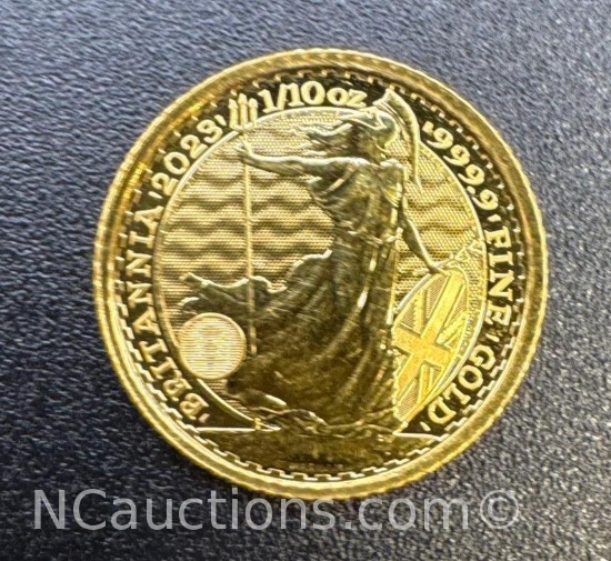 2023 1/10 Oz .9999 Fine Gold Britannia Bullion Coin