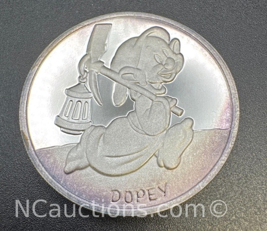 Disney 1 Troy Oz .999 Fine Silver Dopey Bullion Coin