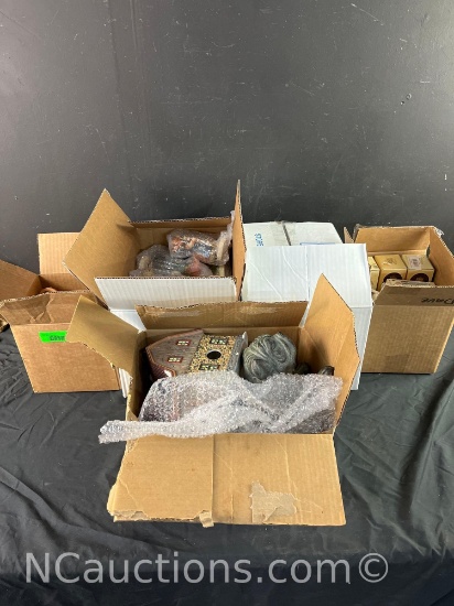 boxes full of ceramic collectibles cherished teddies goebel perfect moment etc