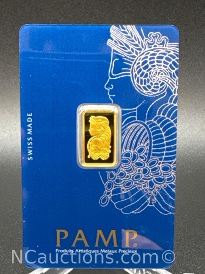 PAMP 2.5 Grams .999 Fine Gold Bullion Bar