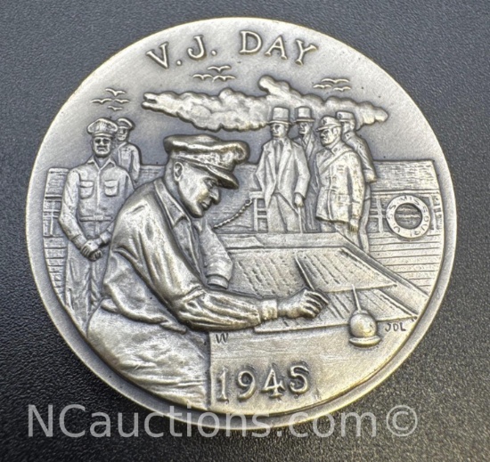 1945 V.J. Day Sterling Silver Coin 34.03 Grams