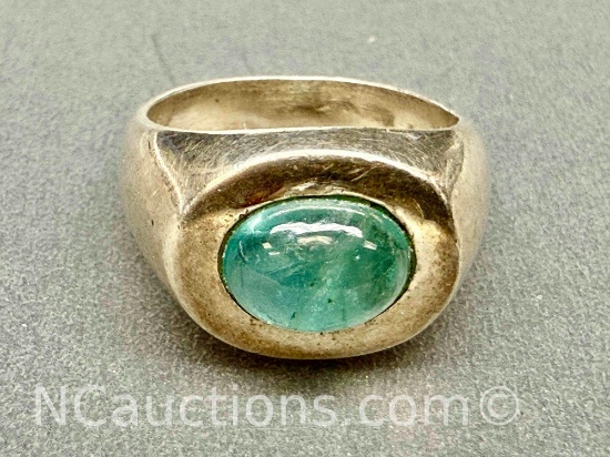 Sterling Silver Aquamarine Ring Sz.8 12g Total