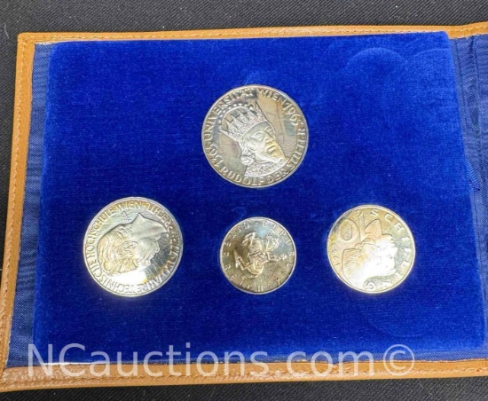 1965 Vienna University Anniversary Proof Set Silver Coins