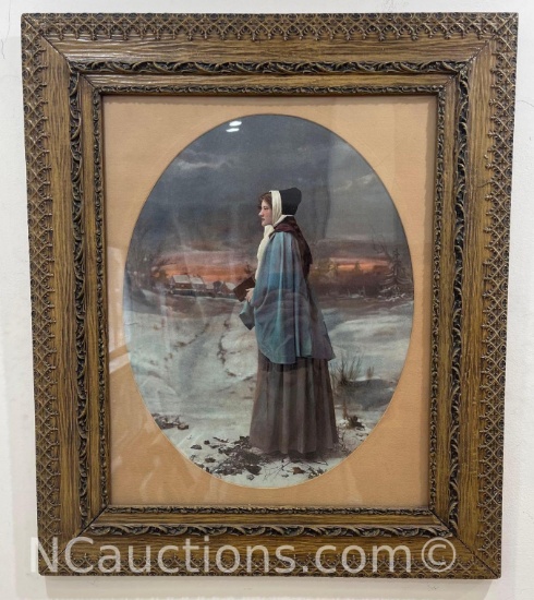 Framed Art Painting of a Woman 23x27