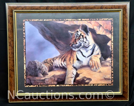 Framed Art BENGAL TIGER by Linda Wacaster 33X27