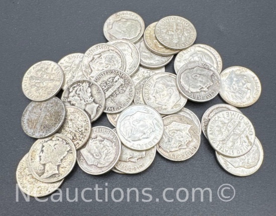 90% Silver Dimes 78.62 Grams
