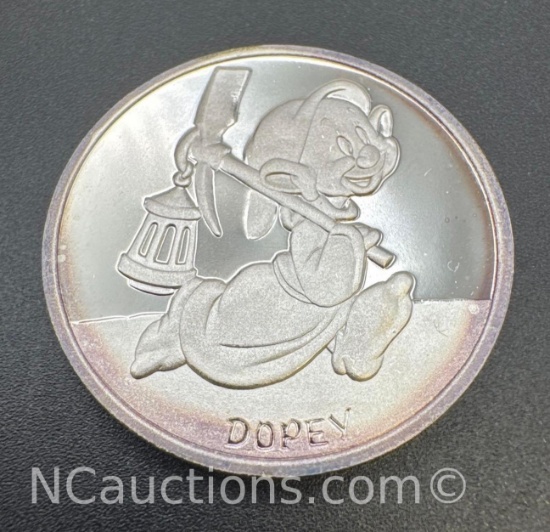 Disney 1 Troy Oz .999 Fine Silver Dopey Bullion Coin 31.21 Grams