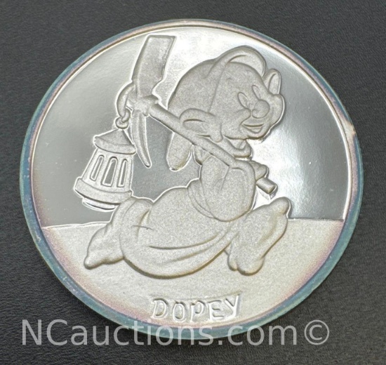 Disney 1Troy Oz .999 Fine Silver Dopey Bullion Coin 31.18 Grams