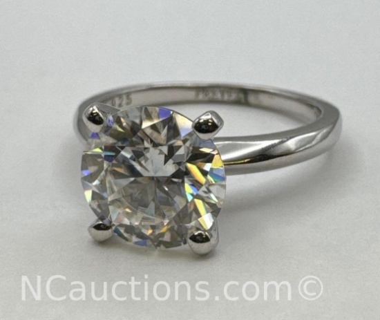 Sterling Silver Moissanite Diamond Ring 3.22 Grams Size 7