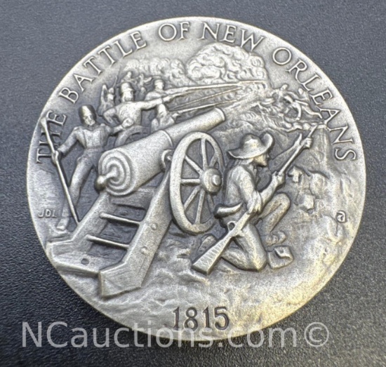 1815 The Battle Of New Orleans Sterling Silver Coin 36.01 Grams