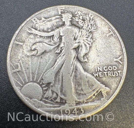 1943 Walking Liberty 90% Silver Half Dollar 12.35 Grams