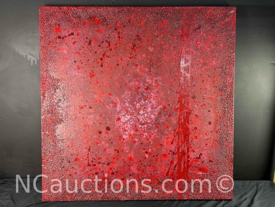 Canvas Abstract Red Art 40x40 Duke Windsor