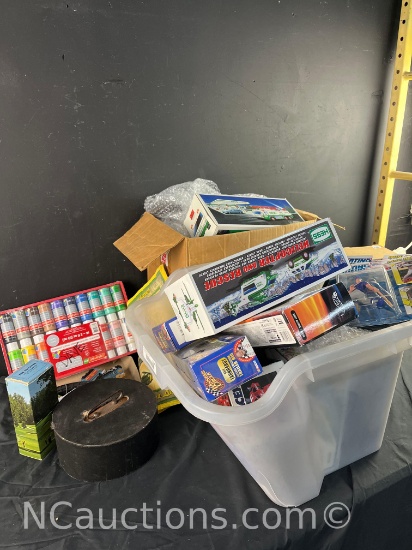 Boxes full of hot wheels nascar start lineup Hess etc